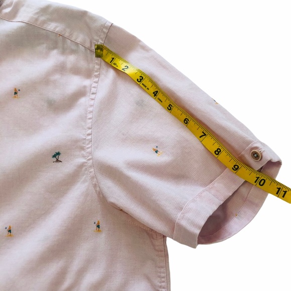 Ted Baker Button Down Beach Print Shirt Pink xxl - Picture 10 of 16